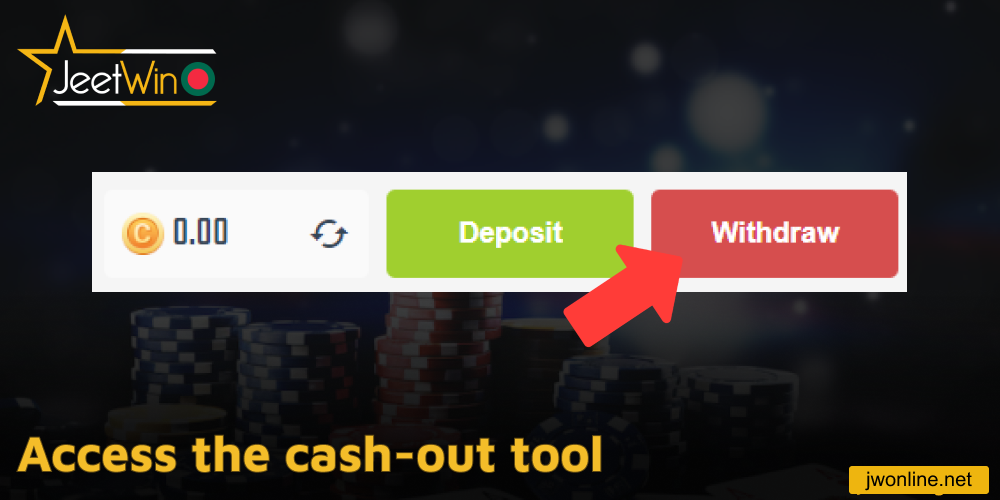 Access the cash-out tool on Jeetwin website