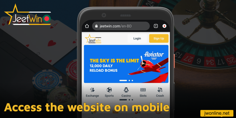 Access the Jeetwin website on mobile
