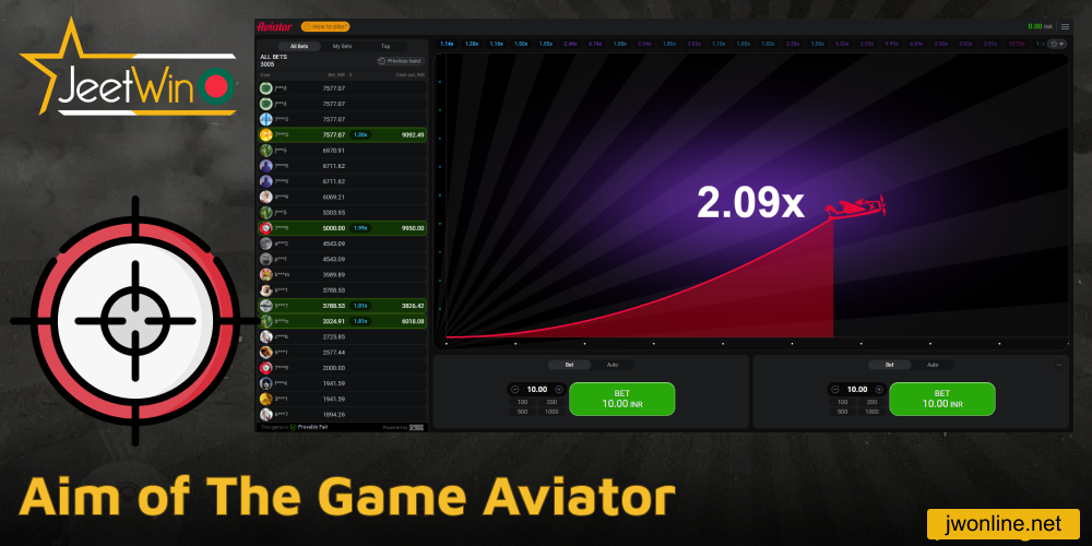 The main goal of Aviator game on Jeetwin