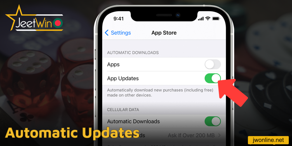 Instructions on how to enable automatic updates for Jeetwin app