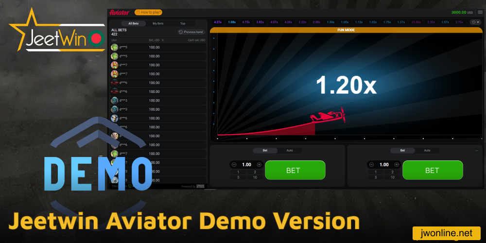 Aviator Demo Version available on Jeetwin