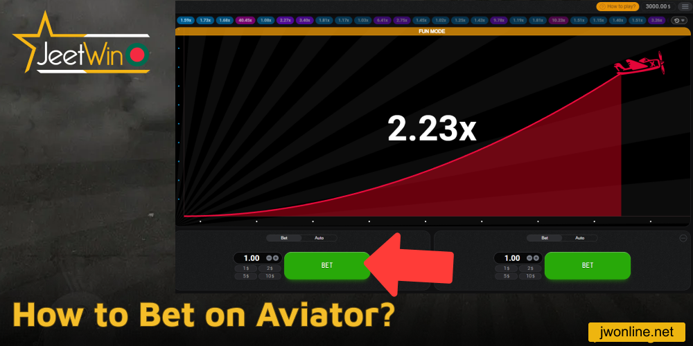 Instructions on betting on Aviator Jeetwin for Bengali players