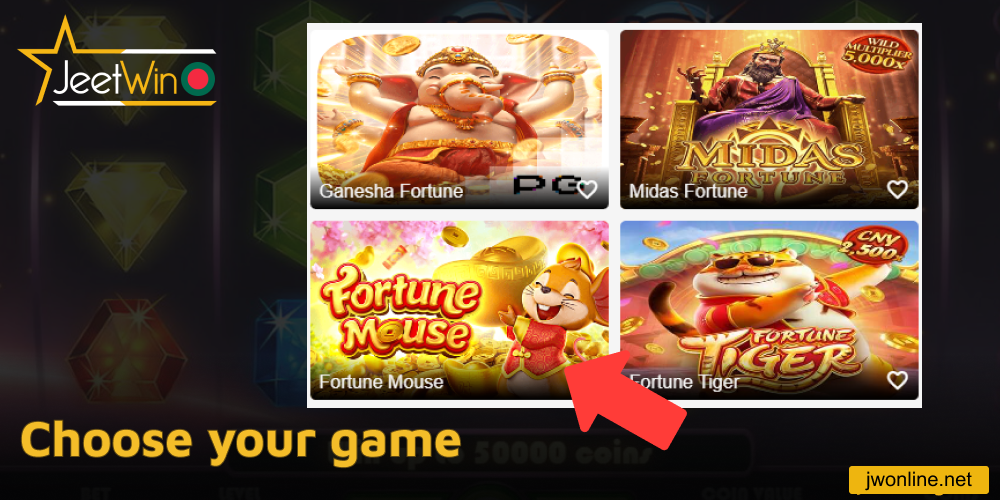 Choose your game on Jeetwin