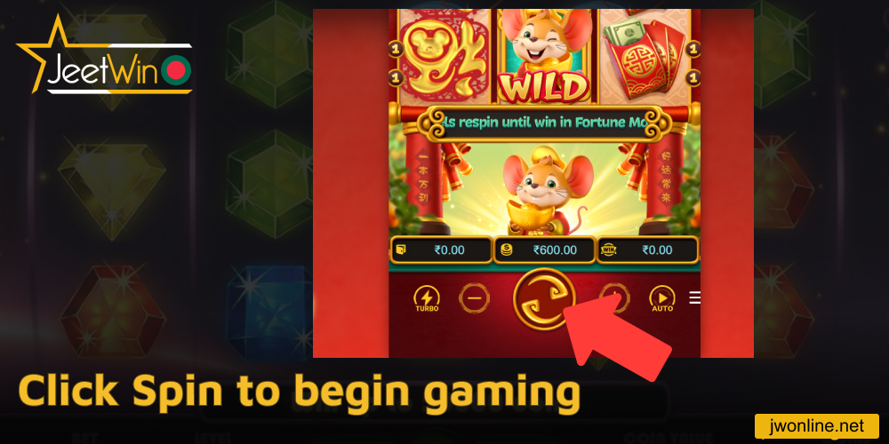 Click Spin to begin gaming on Jeetwin