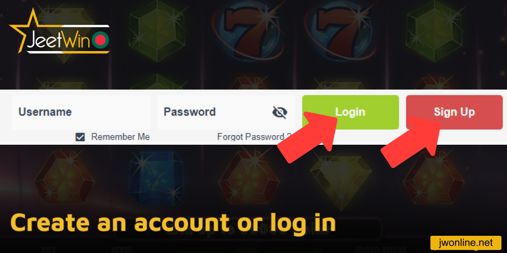 Create an account on Jeetwin or log in