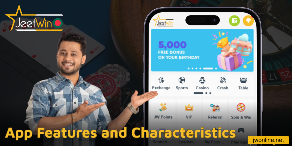 Jeetwin casino app and its main features and characteristics