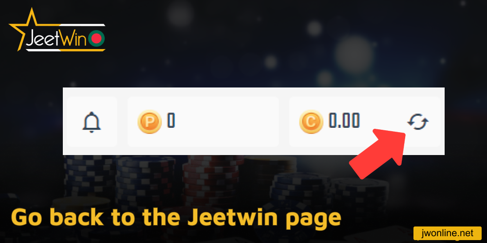 Go back to the Jeetwin page to check your balance