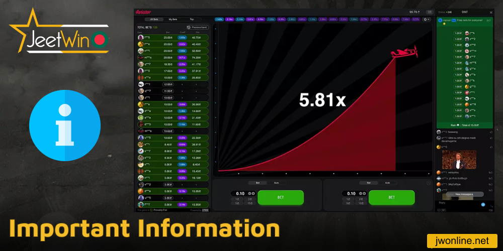 Important infromation about Jeetwin game Aviator