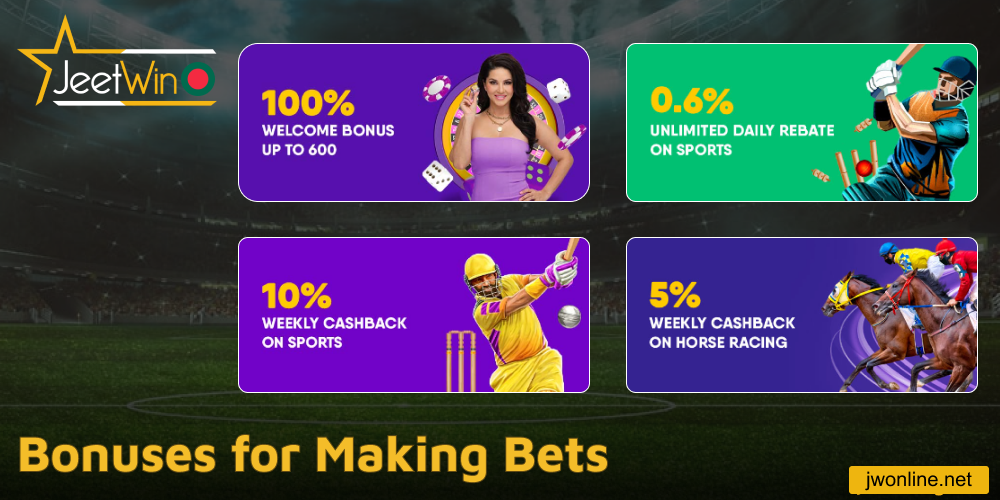 Jeetwin bonuses for making bets for players from Bangladesh