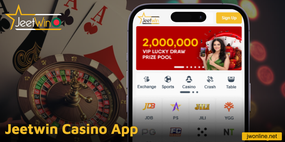 Casino games available on Jeetwin mobile app