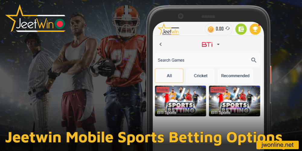 Sports betting options available on Jeetvin mobile app in Bangladesh