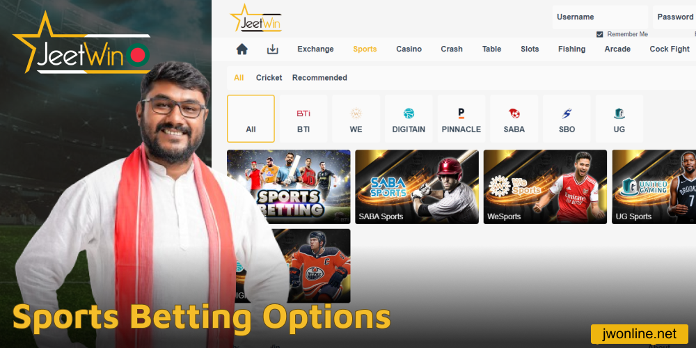 Sports betting options available on Jeetwin Bangladesh