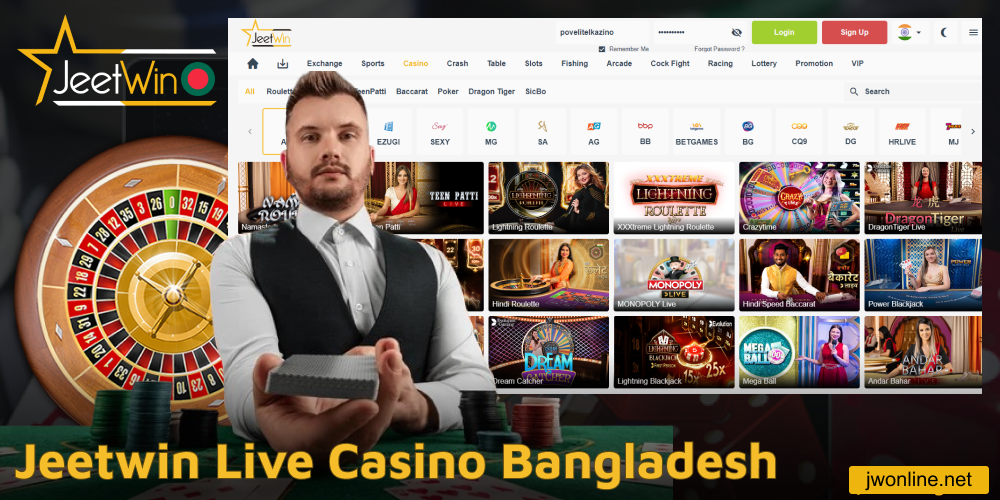 Jeetwin Live Casino for players from Bangladesh