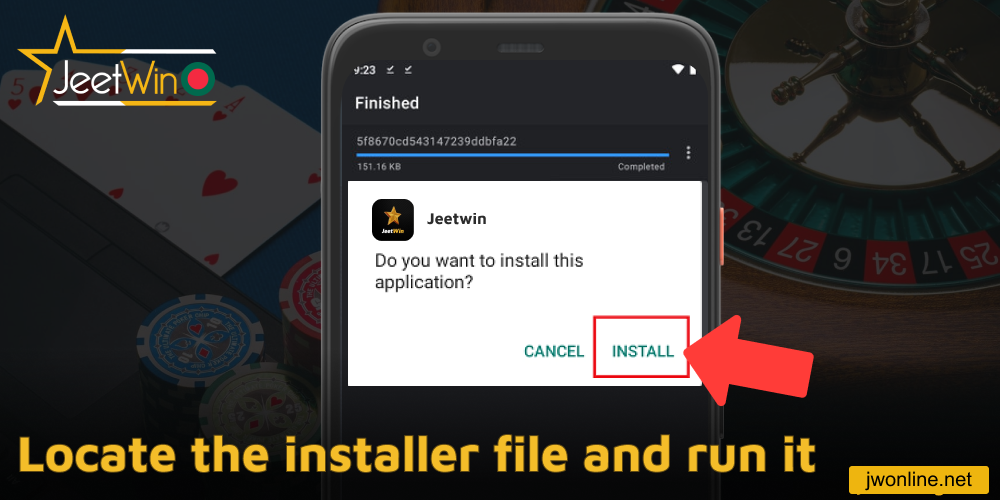Locate the Jeetwin installer file and run it