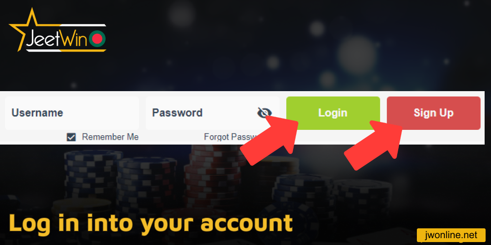 Log in into your account on Jeetwin