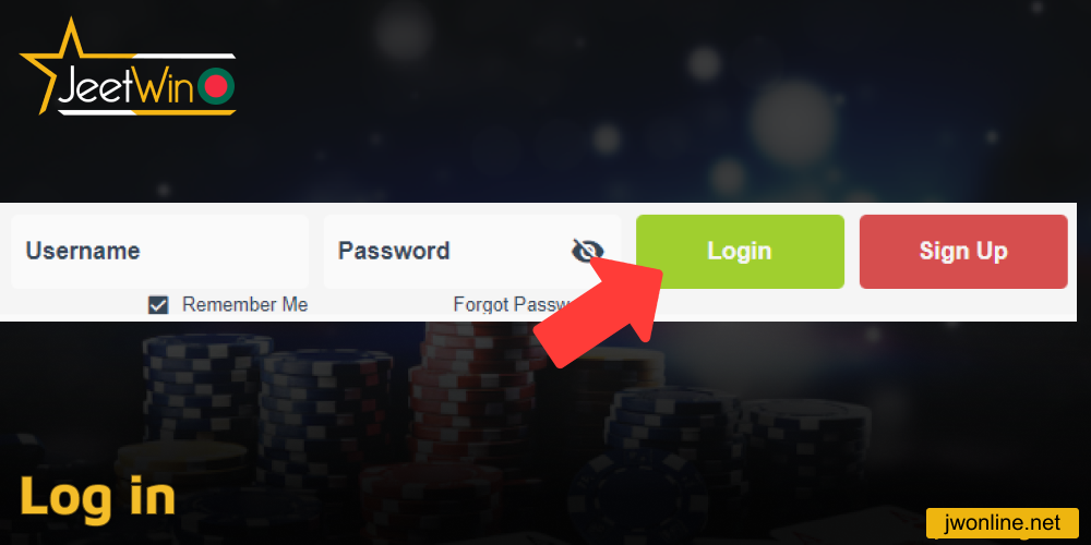 Log in itno your Jeetwin account