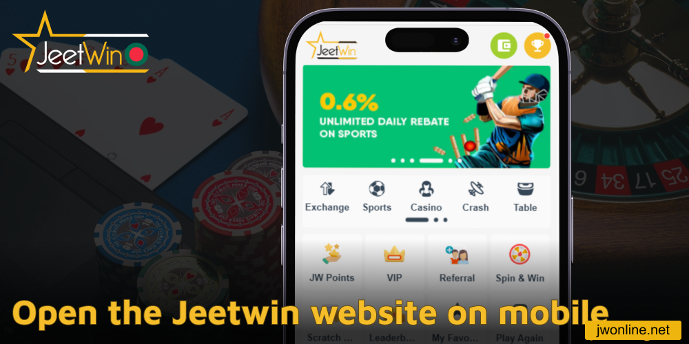 Open the Jeetwin website on an IPhone
