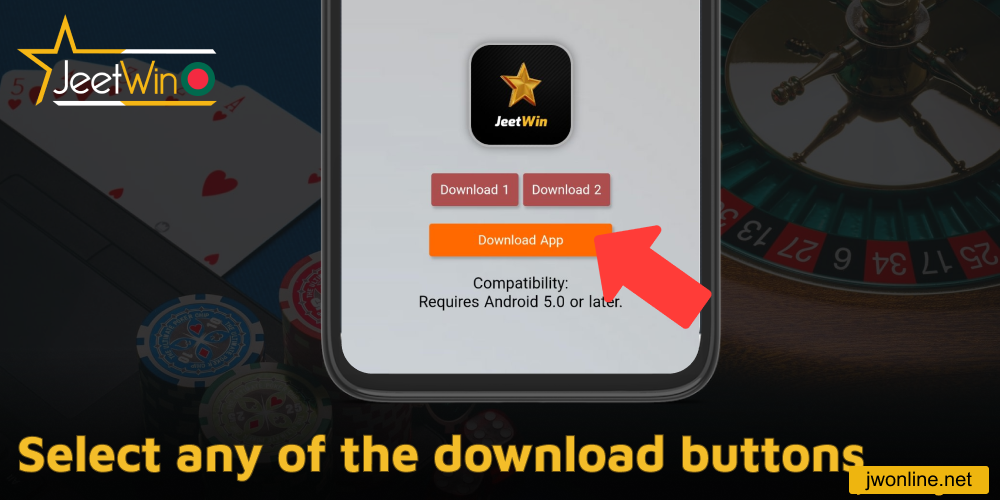 Select any of the download buttons on Jeetwin