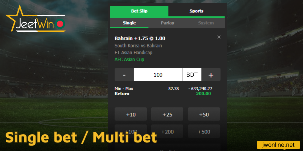 Single bet and Multi bet options for Bengali players