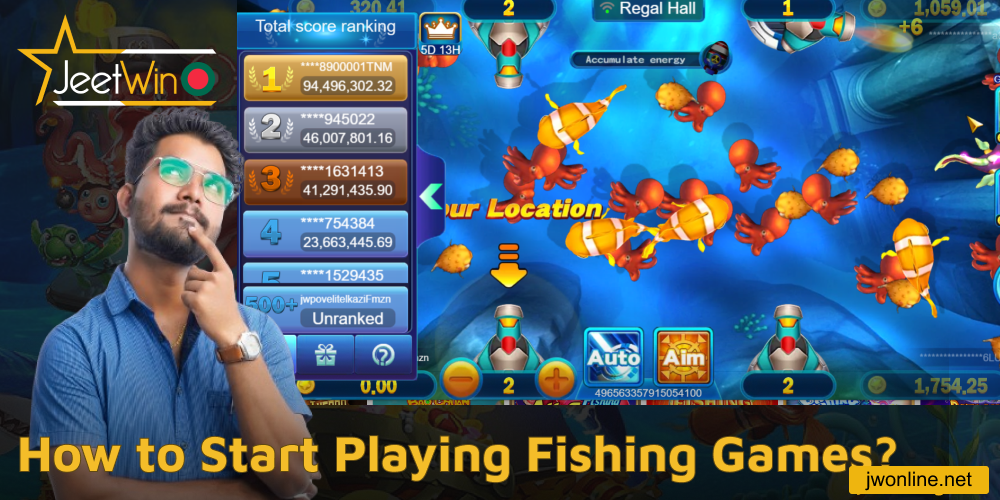 Istructions on how to start playing fishing games on Jeetwin
