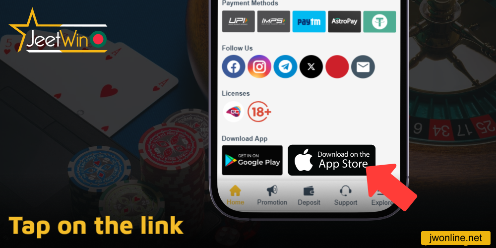 Tap on the link to download the Jeetwin app