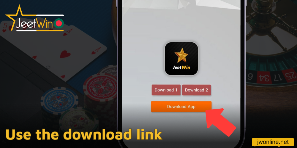 Use the download link for Jeetwin app